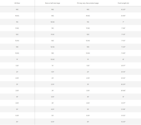 Shoe Size Chart - Best Shoe Size Guide