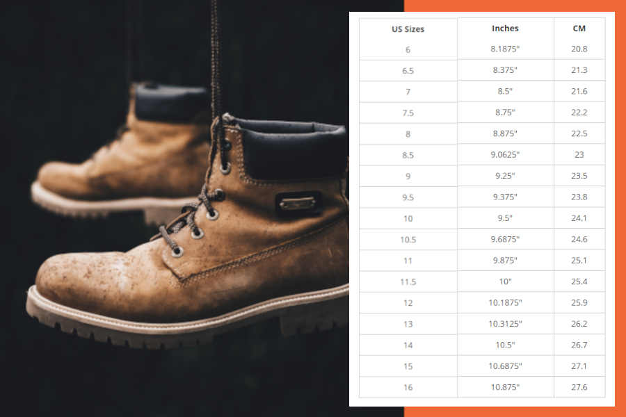 Men's US Shoe Size Chart