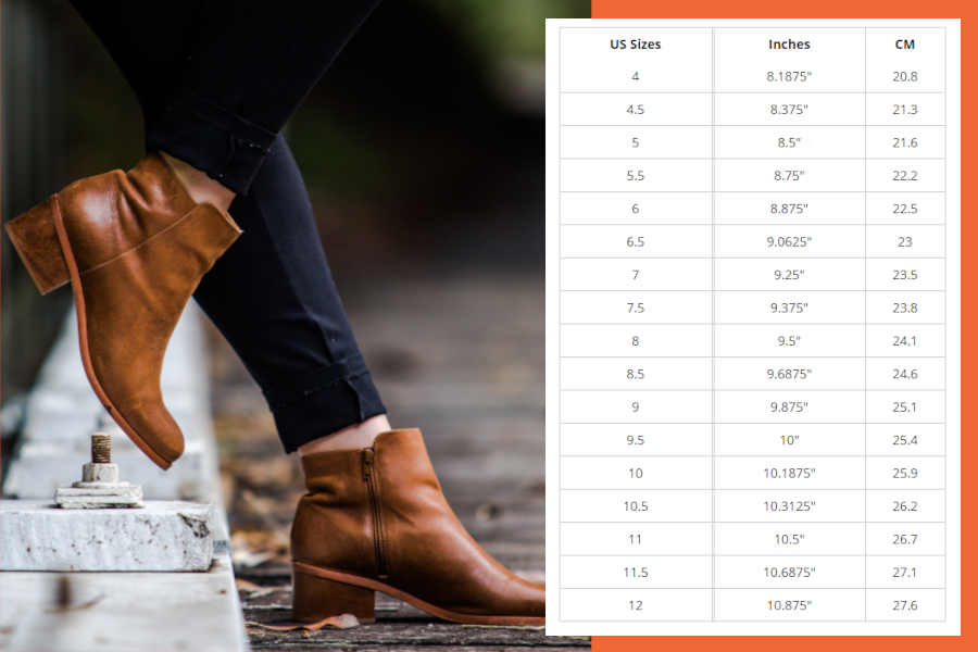 Women's US Shoe Size Chart