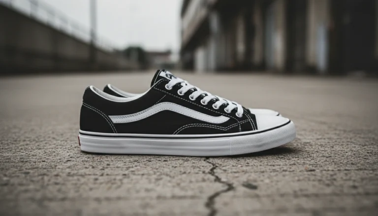 Classic skate sneakers with neatly laced white shoelaces